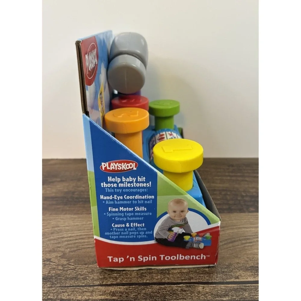 Playskool Tap n' Spin Toolbench with Hammer 2014 Tool Bench Tapping Spins NEW